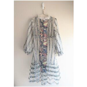 Sheer floral embroidered midi dress
